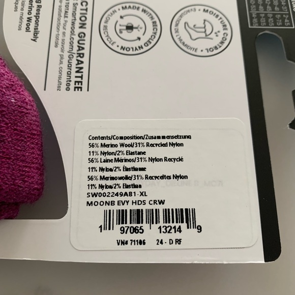 SmartWool XL Everyday Hudson Trail Socks - Merino Wool, Crew NWT - Picture 7 of 7